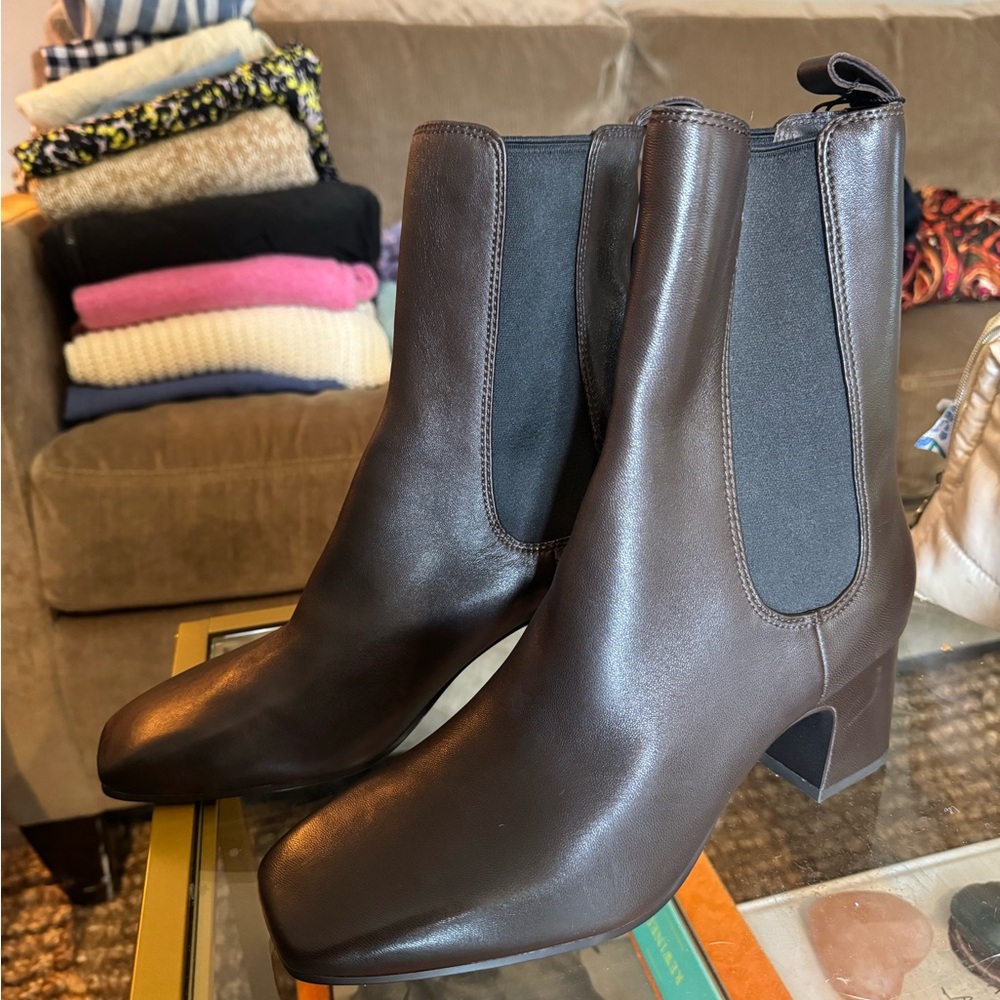 ASH- Dark Brown Leather Ankle Boots
